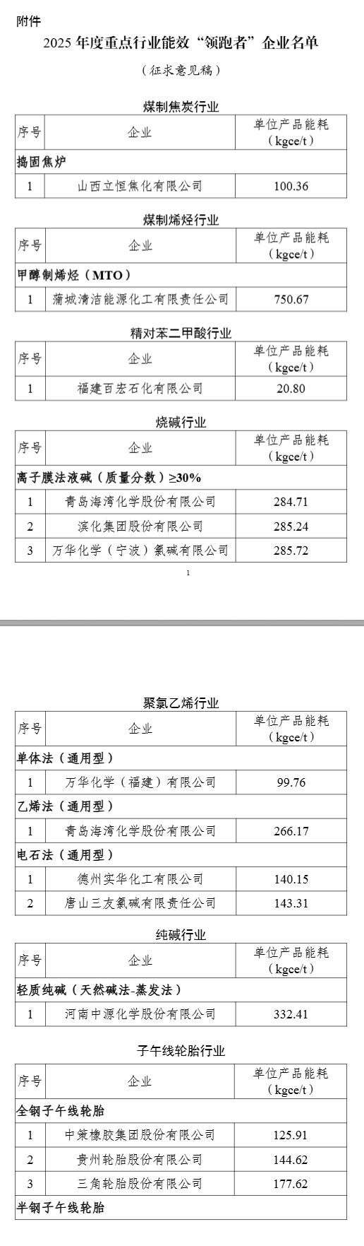 2025年度重點行業(yè)能效“領跑者”企業(yè)名單公示
